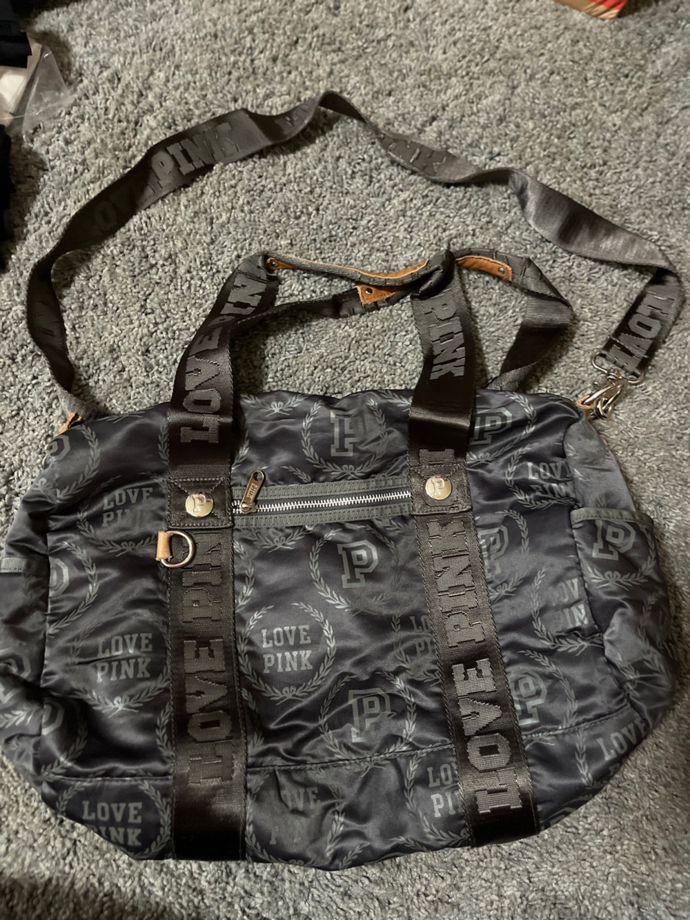 PINK Victoria's Secret Black weekender Duffel Bag
